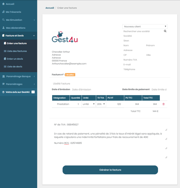 micro-entrepreneur logiciel comptable facture TVA